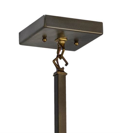 Meyda Lighting Bear at Dawn 10" Antique Copper Mini Pendant Light With Silver Mica Shade Glass