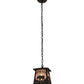 Meyda Lighting Bear at Dawn 10" Oil Rubbed Bronze Mini Pendant Light With Silver Mica Shade Glass