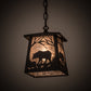 Meyda Lighting Bear at Dawn 10" Oil Rubbed Bronze Mini Pendant Light With Silver Mica Shade Glass