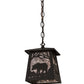 Meyda Lighting Bear at Dawn 10" Oil Rubbed Bronze Mini Pendant Light With Silver Mica Shade Glass