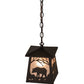 Meyda Lighting Bear at Dawn 10" Oil Rubbed Bronze Mini Pendant Light With Silver Mica Shade Glass