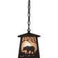 Meyda Lighting Bear at Dawn 10" Oil Rubbed Bronze Mini Pendant Light With Silver Mica Shade Glass