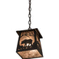 Meyda Lighting Bear at Dawn 10" Oil Rubbed Bronze Mini Pendant Light With Silver Mica Shade Glass