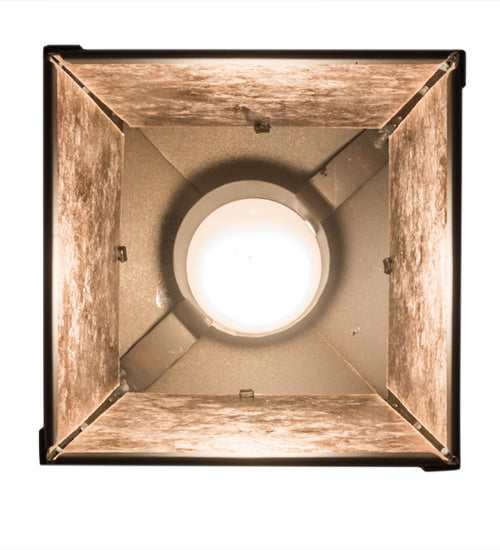 Meyda Lighting Bear at Dawn 10" Oil Rubbed Bronze Mini Pendant Light With Silver Mica Shade Glass