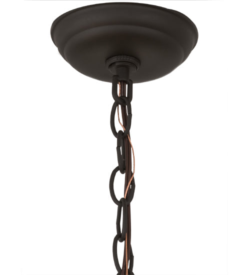 Meyda Lighting Bear at Dawn 10" Oil Rubbed Bronze Mini Pendant Light With Silver Mica Shade Glass