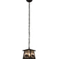 Meyda Lighting Bear at Dawn 10" Old Wrought Iron Mini Pendant Light With Clear Seeded Shade Glass