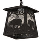 Meyda Lighting Bear at Dawn 10" Old Wrought Iron Mini Pendant Light With Clear Seeded Shade Glass