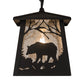 Meyda Lighting Bear at Dawn 10" Old Wrought Iron Mini Pendant Light With Clear Seeded Shade Glass