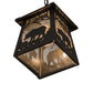 Meyda Lighting Bear at Dawn 10" Old Wrought Iron Mini Pendant Light With Clear Seeded Shade Glass