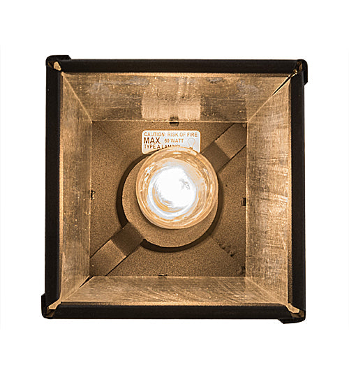 Meyda Lighting Bear at Dawn 10" Old Wrought Iron Mini Pendant Light With Clear Seeded Shade Glass