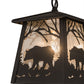 Meyda Lighting Bear at Dawn 10" Old Wrought Iron Mini Pendant Light With Clear Seeded Shade Glass