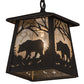 Meyda Lighting Bear at Dawn 10" Old Wrought Iron Mini Pendant Light With Clear Seeded Shade Glass