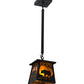 Meyda Lighting Bear at Dawn 10" Textured Black Mini Pendant Light With Amber Mica Shade Glass