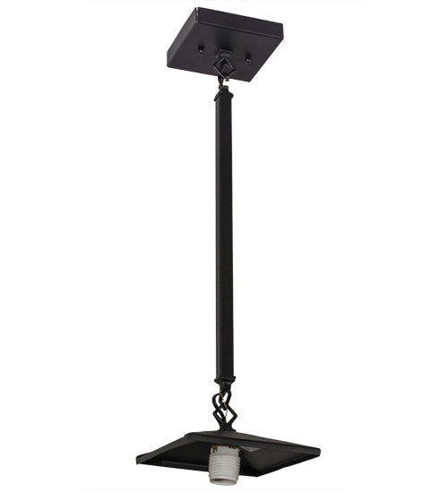 Meyda Lighting Bear at Dawn 10" Textured Black Mini Pendant Light With Amber Mica Shade Glass