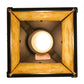 Meyda Lighting Bear at Dawn 10" Textured Black Mini Pendant Light With Beige Art Shade Glass