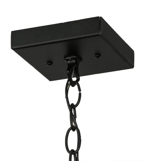 Meyda Lighting Bear at Dawn 10" Textured Black Mini Pendant Light With Beige Art Shade Glass