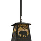Meyda Lighting Bear at Dawn 10" Timeless Bronze Mini Pendant Light With Beige Art Shade Glass