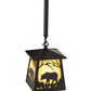 Meyda Lighting Bear at Dawn 10" Timeless Bronze Mini Pendant Light With Beige Art Shade Glass