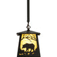 Meyda Lighting Bear at Dawn 10" Timeless Bronze Mini Pendant Light With Beige Art Shade Glass
