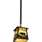 Meyda Lighting Bear at Dawn 10" Timeless Bronze Mini Pendant Light With Beige Art Shade Glass