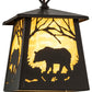 Meyda Lighting Bear at Dawn 10" Timeless Bronze Mini Pendant Light With Beige Art Shade Glass