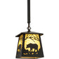 Meyda Lighting Bear at Dawn 10" Timeless Bronze Mini Pendant Light With Beige Art Shade Glass