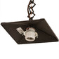 Meyda Lighting Bear at Dawn 10" Wrought Iron Mini Pendant Light With Amber Mica Shade Glass