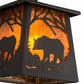 Meyda Lighting Bear at Dawn 10" Wrought Iron Mini Pendant Light With Amber Mica Shade Glass