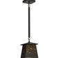 Meyda Lighting Bear at Dawn 11" Timeless Bronze Mini Pendant Light With Amber Mica Shade Glass