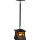 Meyda Lighting Bear at Dawn 11" Timeless Bronze Mini Pendant Light With Amber Mica Shade Glass