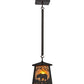 Meyda Lighting Bear at Dawn 11" Timeless Bronze Mini Pendant Light With Amber Mica Shade Glass