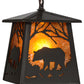 Meyda Lighting Bear at Dawn 11" Timeless Bronze Mini Pendant Light With Amber Mica Shade Glass