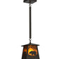 Meyda Lighting Bear at Dawn 11" Timeless Bronze Mini Pendant Light With Amber Mica Shade Glass