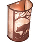 Meyda Lighting Bear at Dawn 13" 2-Light Rust Wall Sconce With Silver Mica Shade Glass