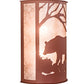 Meyda Lighting Bear at Dawn 13" 2-Light Rust Wall Sconce With Silver Mica Shade Glass