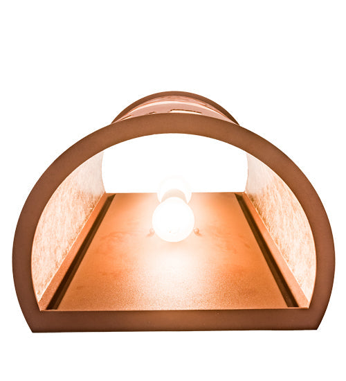 Meyda Lighting Bear at Dawn 13" 2-Light Rust Wall Sconce With Silver Mica Shade Glass