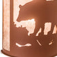 Meyda Lighting Bear at Dawn 13" 2-Light Rust Wall Sconce With Silver Mica Shade Glass