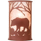 Meyda Lighting Bear at Dawn 13" 2-Light Rust Wall Sconce With Silver Mica Shade Glass