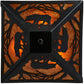 Meyda Lighting Bear at Dawn 16" 3-Light Textured Black Flush Mount Light With Amber Mica Shade Glass