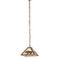 Meyda Lighting Bear at Dawn 16" Antique Copper Pendant Light With Silver Mica Shade Glass