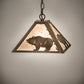 Meyda Lighting Bear at Dawn 16" Antique Copper Pendant Light With Silver Mica Shade Glass