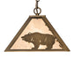 Meyda Lighting Bear at Dawn 16" Antique Copper Pendant Light With Silver Mica Shade Glass