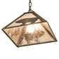 Meyda Lighting Bear at Dawn 16" Antique Copper Pendant Light With Silver Mica Shade Glass