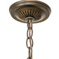 Meyda Lighting Bear at Dawn 16" Antique Copper Pendant Light With Silver Mica Shade Glass