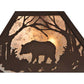 Meyda Lighting Bear at Dawn 16"Sq 2-Light Cafe Noir Pendant Light With Silver Mica Shade Glass