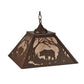 Meyda Lighting Bear at Dawn 16"Sq 2-Light Cafe Noir Pendant Light With Silver Mica Shade Glass