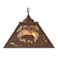 Meyda Lighting Bear at Dawn 16"Sq 2-Light Cafe Noir Pendant Light With Silver Mica Shade Glass