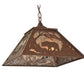 Meyda Lighting Bear at Dawn 16"Sq 2-Light Cafe Noir Pendant Light With Silver Mica Shade Glass