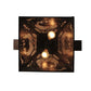 Meyda Lighting Bear at Dawn 16"Sq 2-Light Cafe Noir Pendant Light With Silver Mica Shade Glass