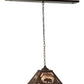 Meyda Lighting Bear at Dawn 16"Sq 2-Light Cafe Noir Pendant Light With Silver Mica Shade Glass